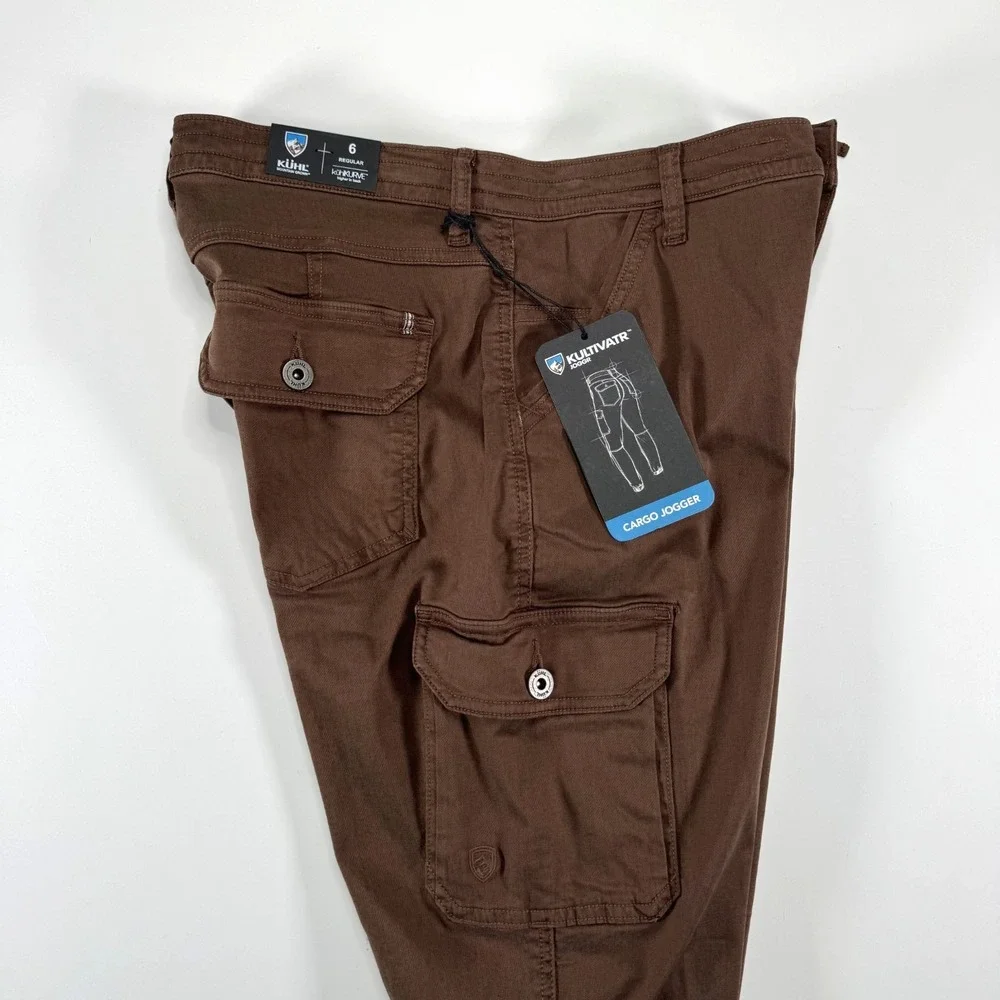 KUHL Kultivatr Joggr Stretch Twill Cargo Pant Womens 6 Regular Relaxed Brown UV‎